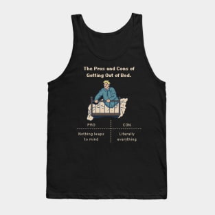 Morning Dilemma: Bed vs. World - 8bit Pixelart Tank Top